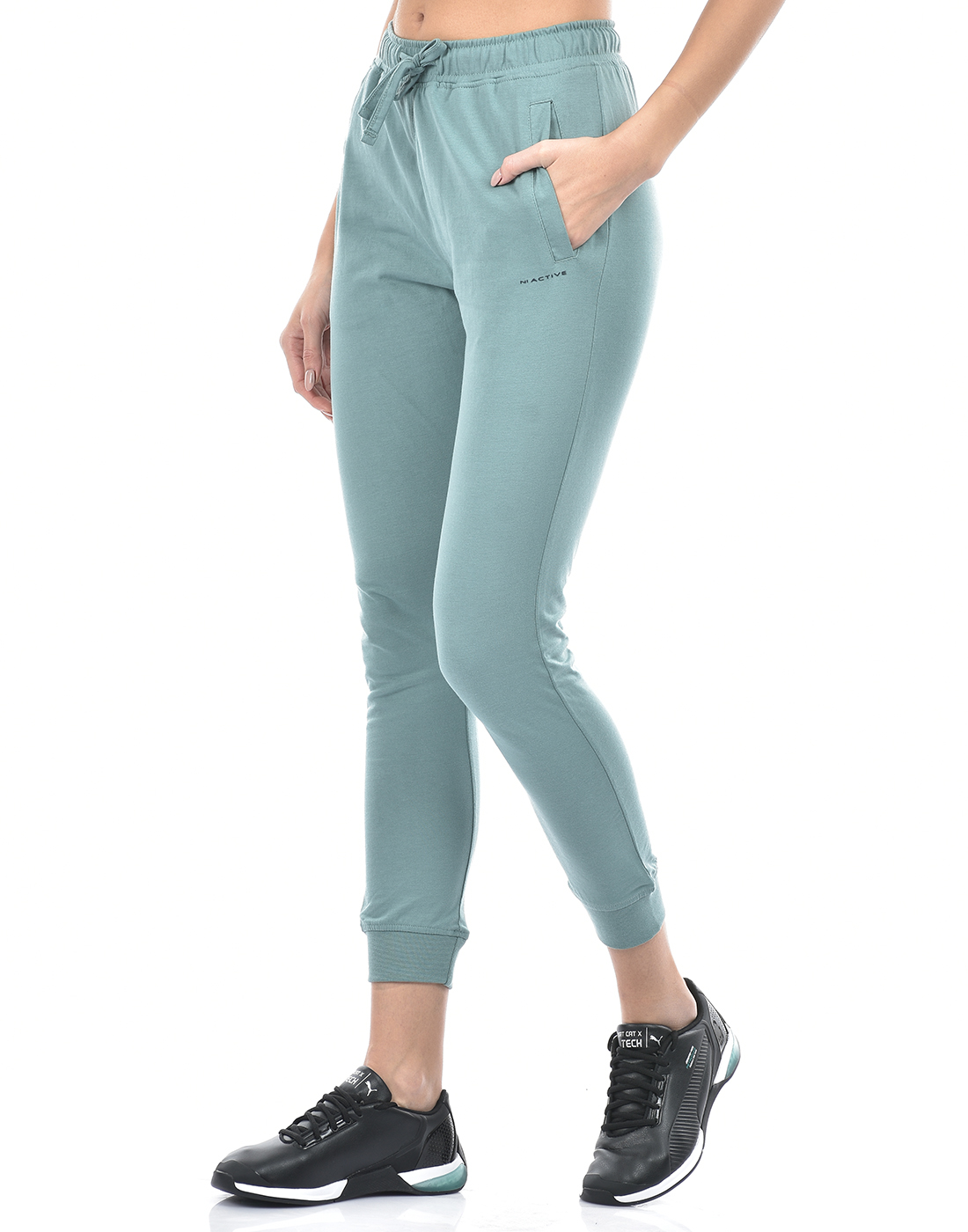 Numero Uno Women Solid Green Track Pants